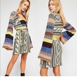 Free People Patchwork Sweater Dress XS NWOT